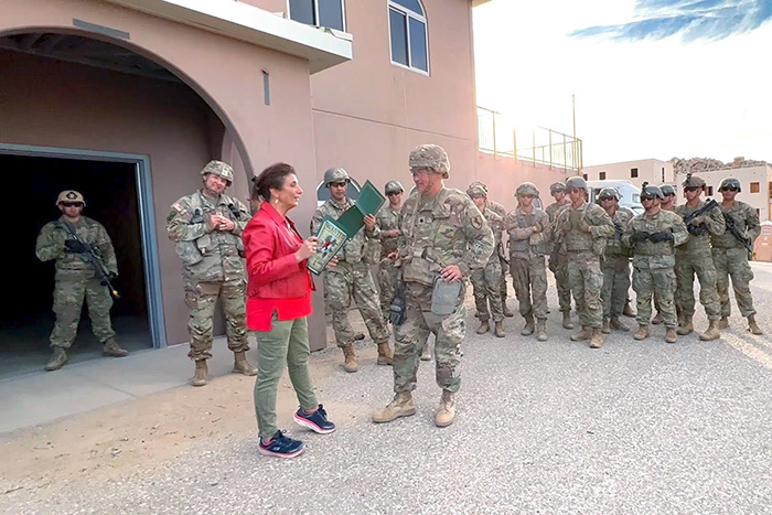 Dr. Akoury Speaking with Troops